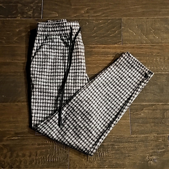 New Sanctuary Easy Going Drawstring Pant In  Brooklyn Check sz small - Picture 2 of 8